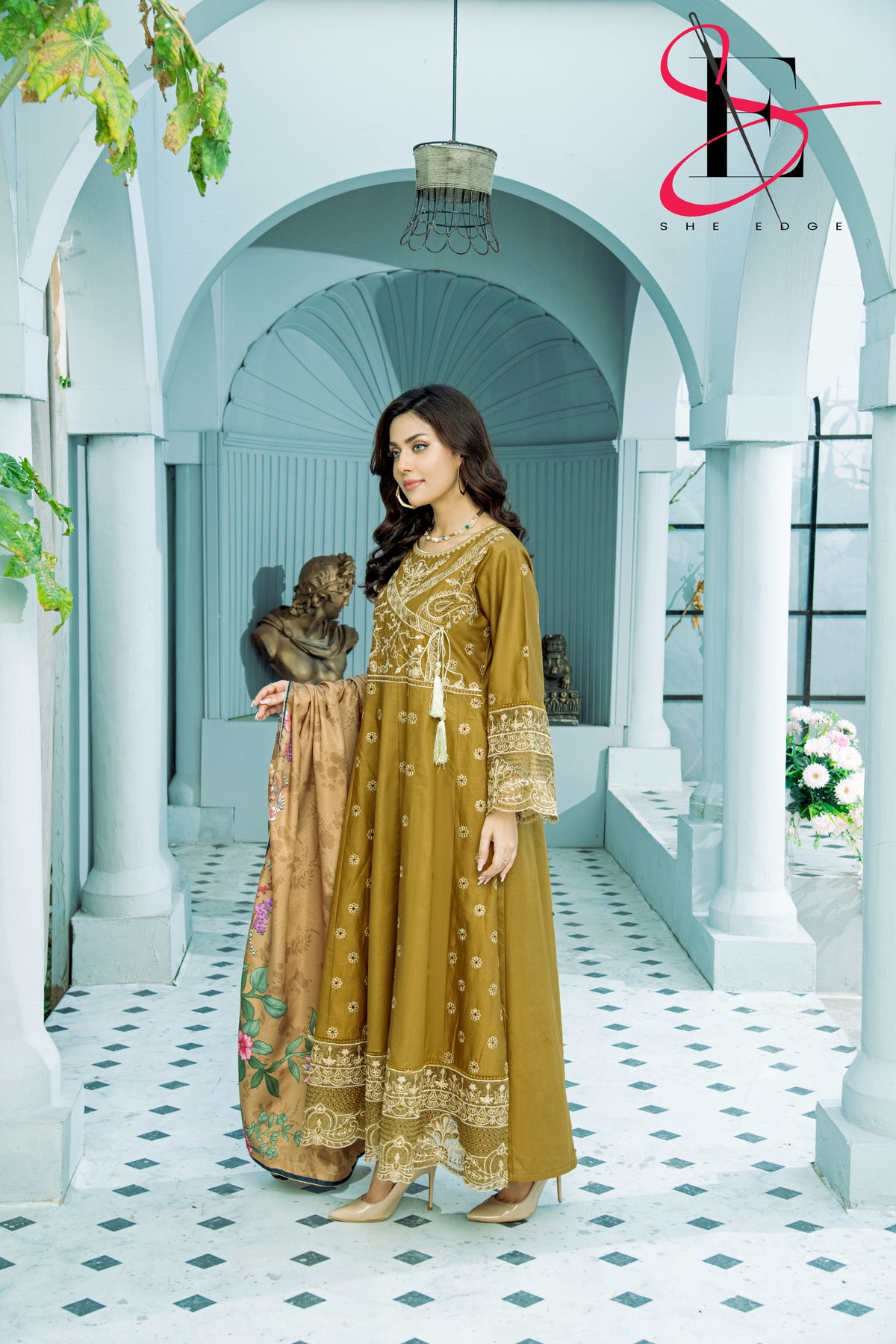 Three Piece Stitched Embroidered Suit - Winters 2024