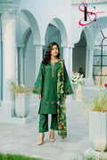 Three Piece Stitched Embroidered Suit - Winters 2024