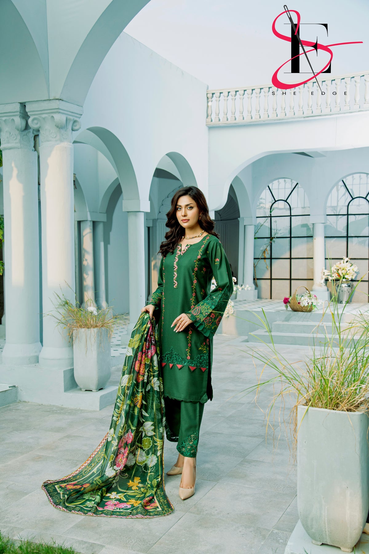 Three Piece Stitched Embroidered Suit - Winters 2024