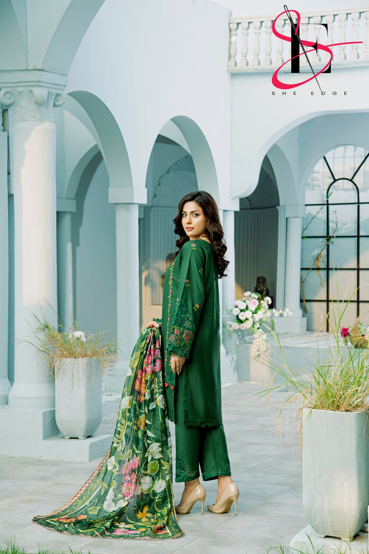 Three Piece Stitched Embroidered Suit - Winters 2024