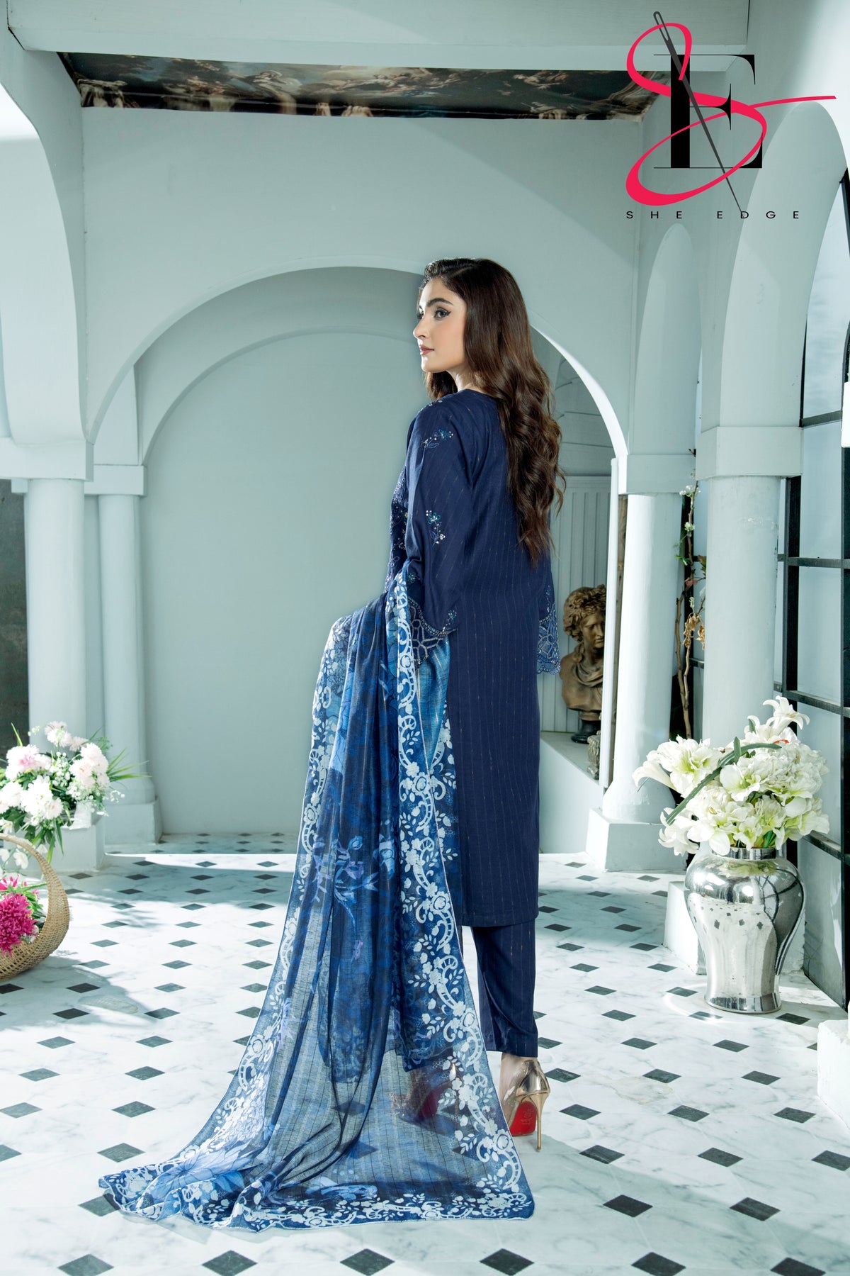 Three Piece Stitched Embroidered Suit - Winters 2024