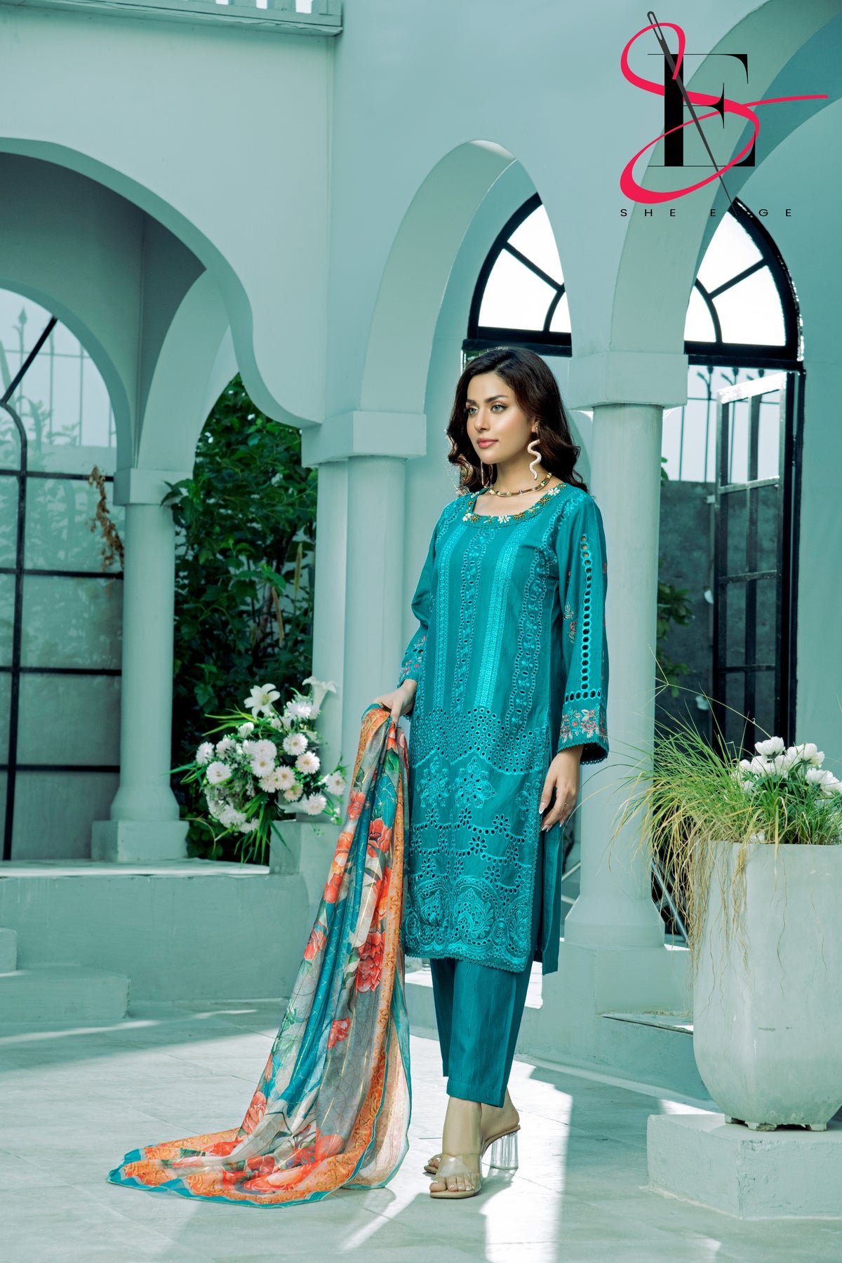 Three Piece Stitched Embroidered Suit - Winters 2024