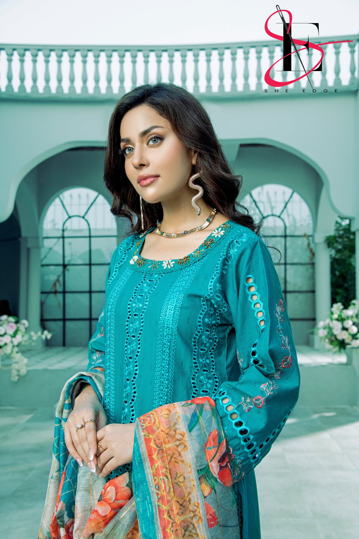 Three Piece Stitched Embroidered Suit - Winters 2024