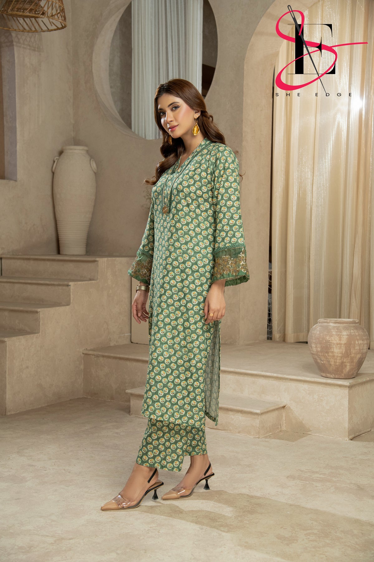 Two Piece Stitched Embroidered Suit -  Winters 2024