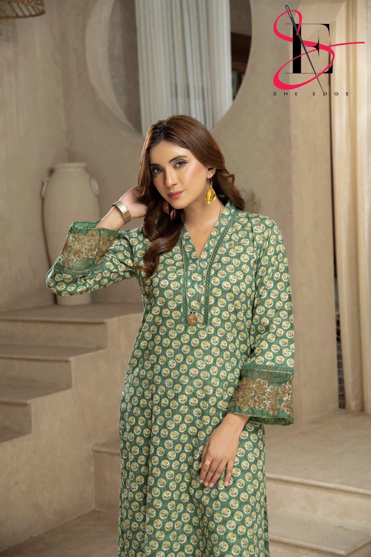 Two Piece Stitched Embroidered Suit -  Winters 2024