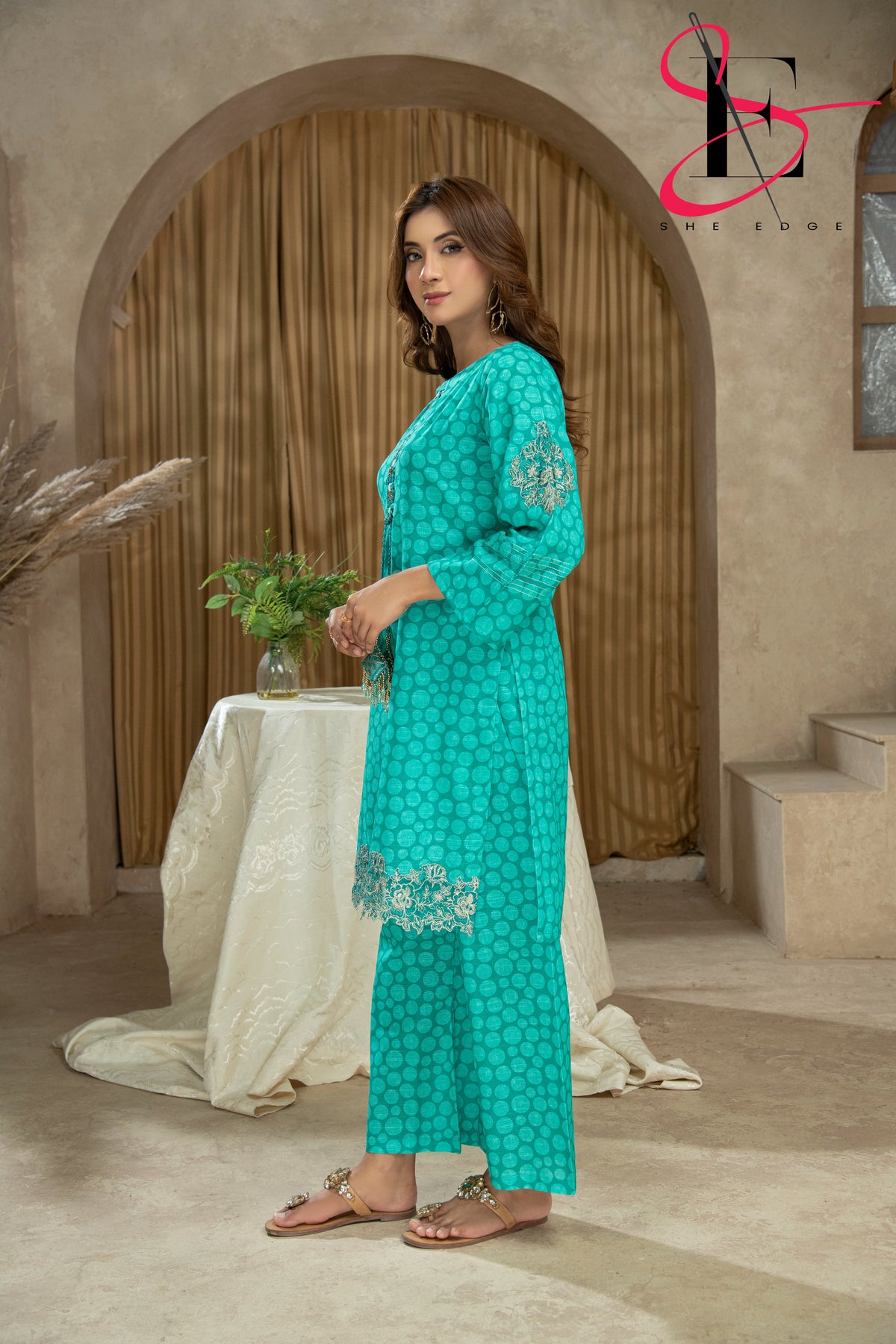 Two Piece Stitched Embroidered Suit -  Winters 2024