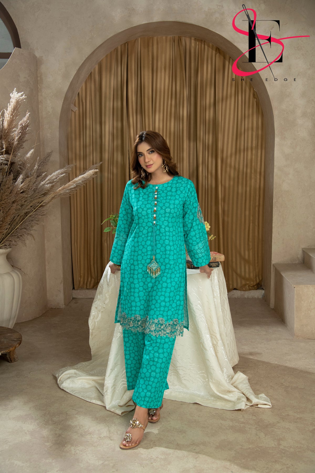 Two Piece Stitched Embroidered Suit -  Winters 2024