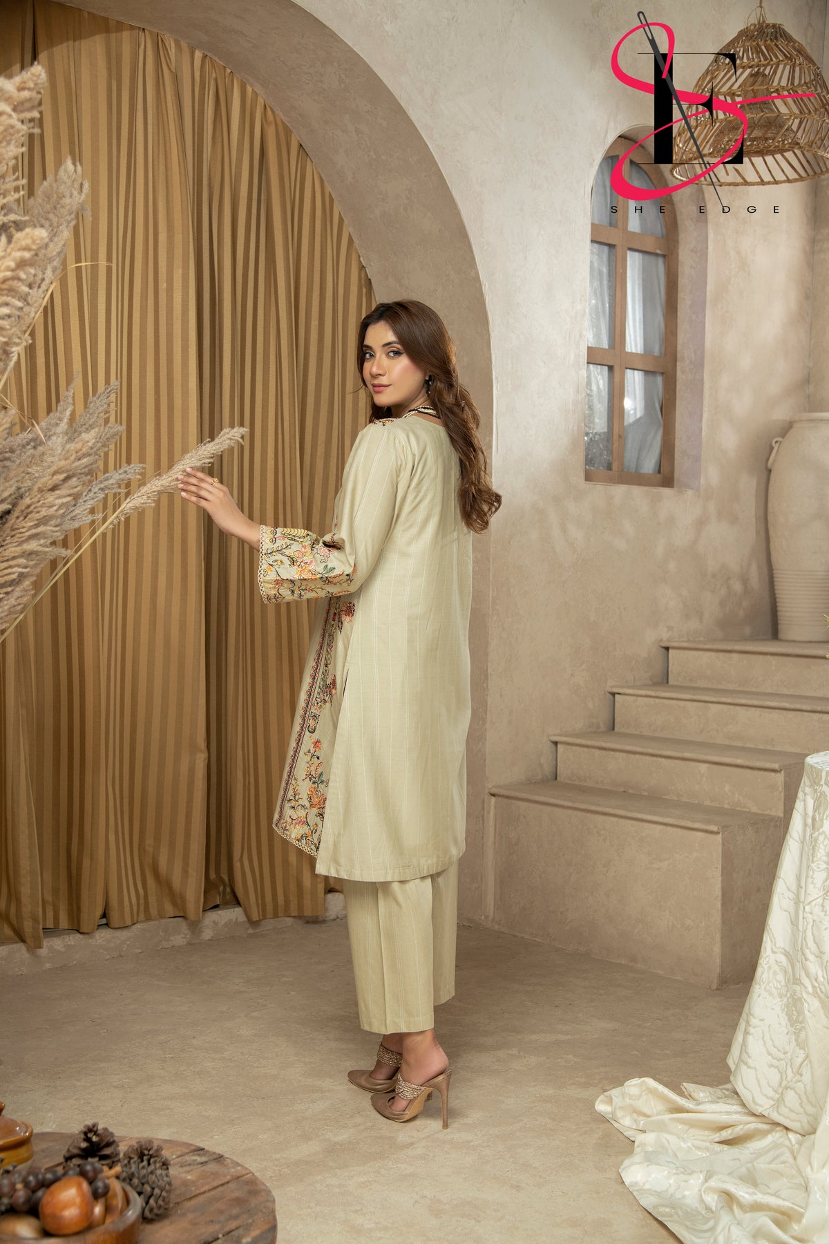 Two Piece Stitched Embroidered Suit -  Winters 2024