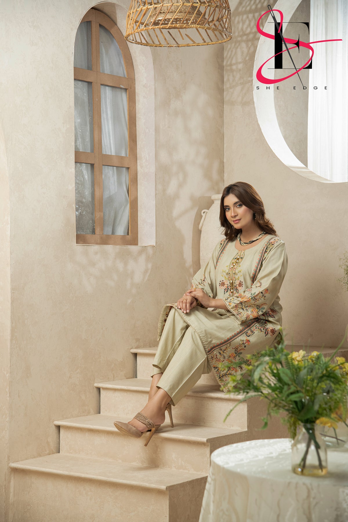 Two Piece Stitched Embroidered Suit -  Winters 2024