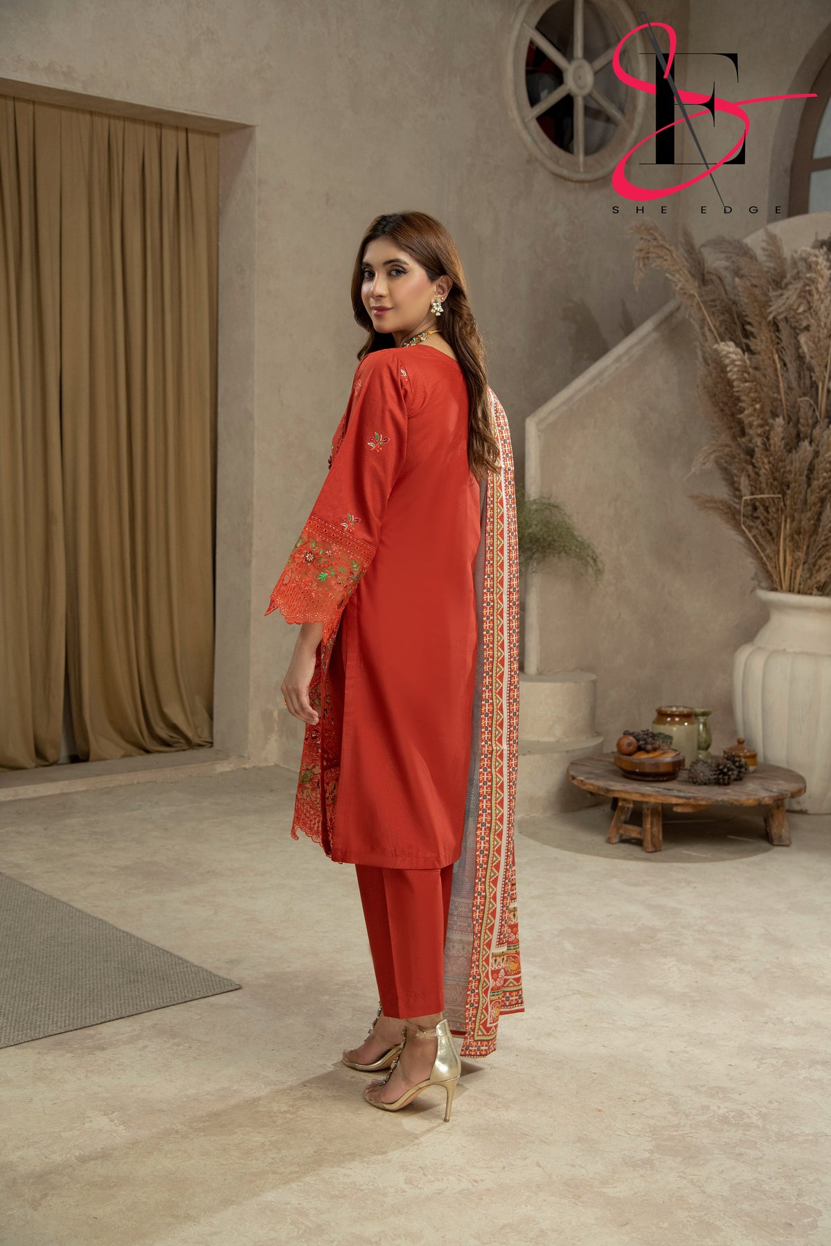 Three Piece Stitched Embroidered Suit - Winters 2024