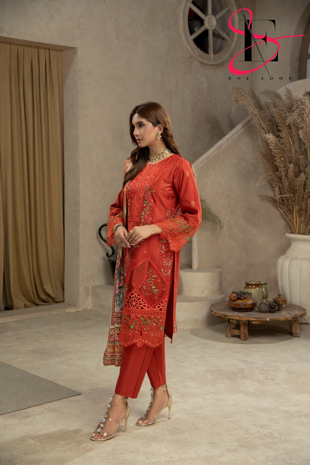 Three Piece Stitched Embroidered Suit - Winters 2024