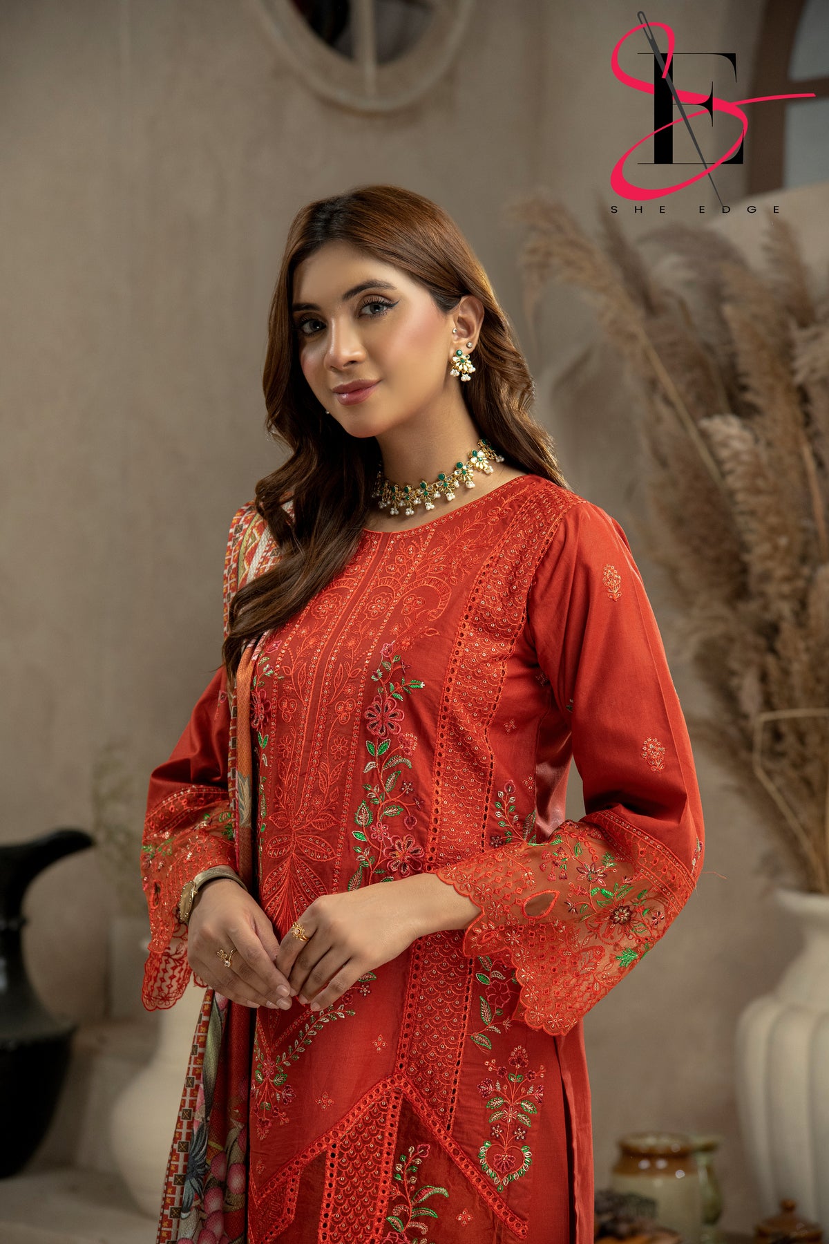 Three Piece Stitched Embroidered Suit - Winters 2024