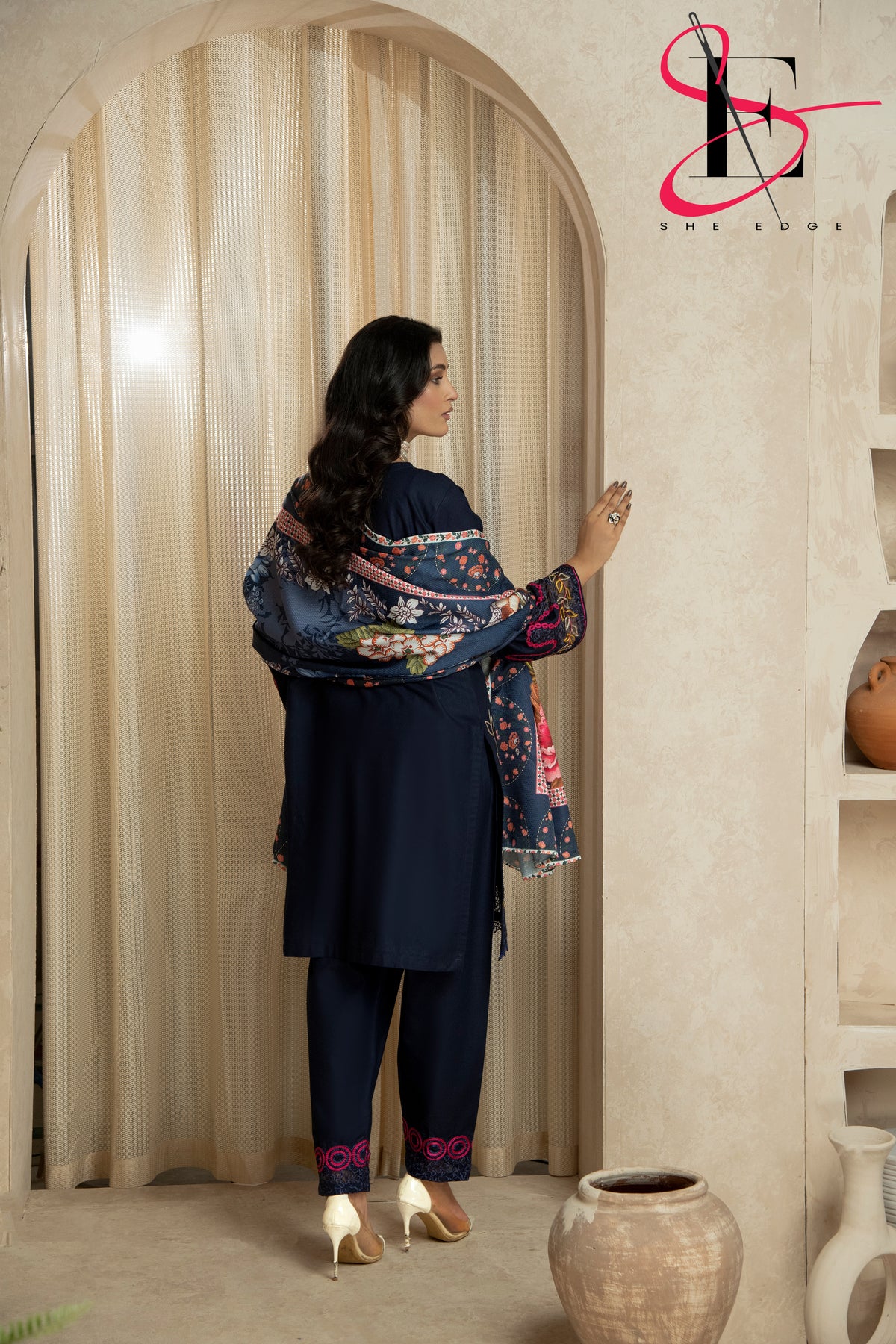 Three Piece Stitched Embroidered Suit - Winters 2024