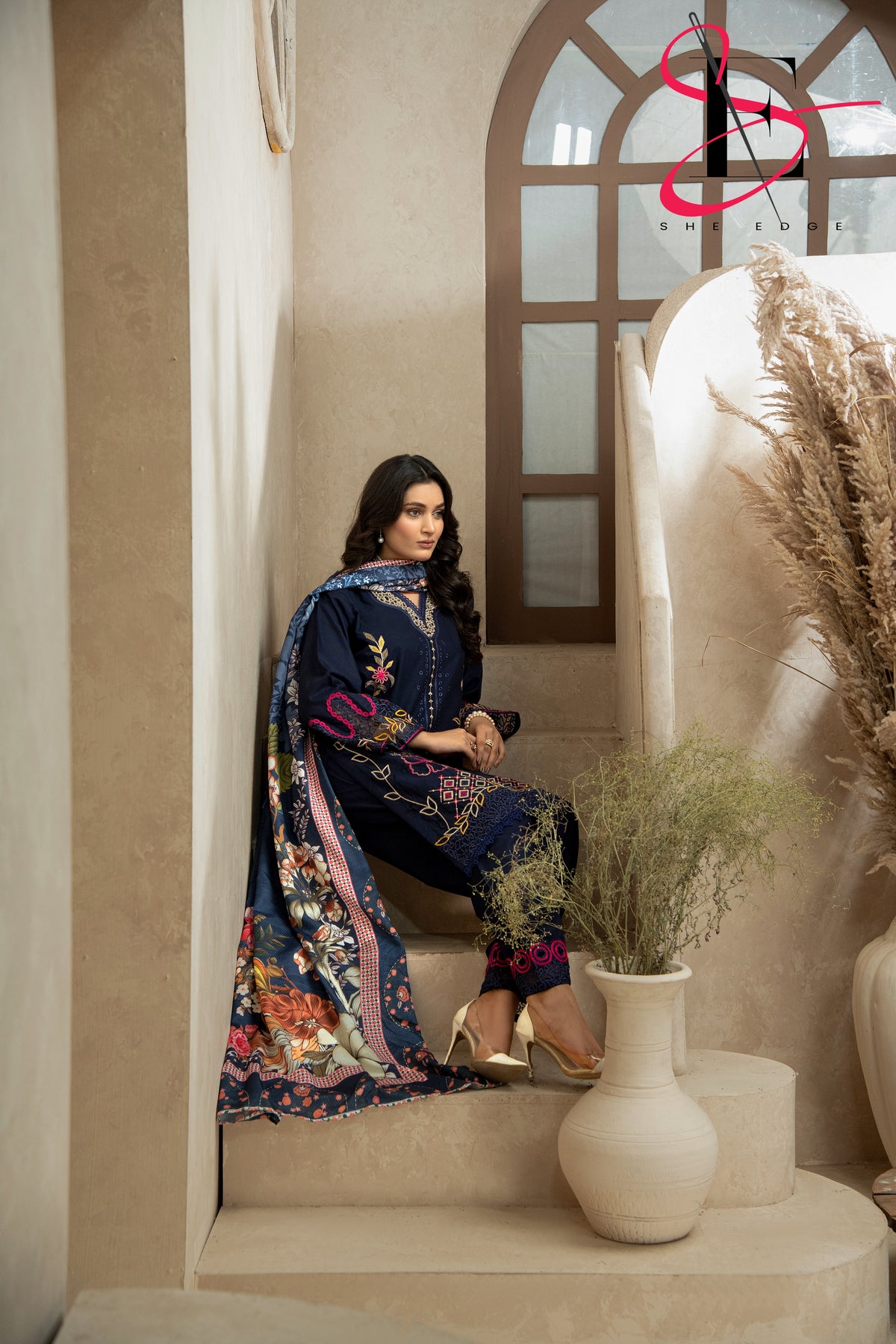 Three Piece Stitched Embroidered Suit - Winters 2024