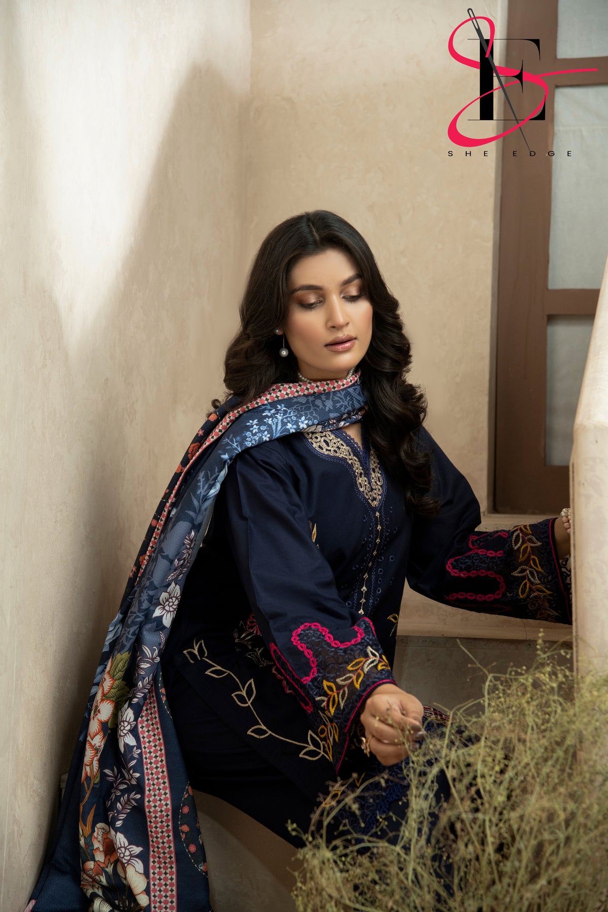 Three Piece Stitched Embroidered Suit - Winters 2024