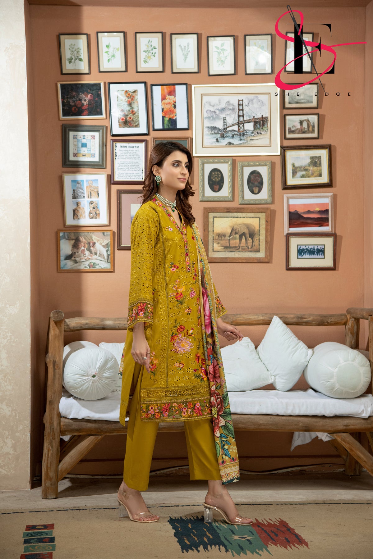 Three Piece Stitched Embroidered Suit - Winters 2024