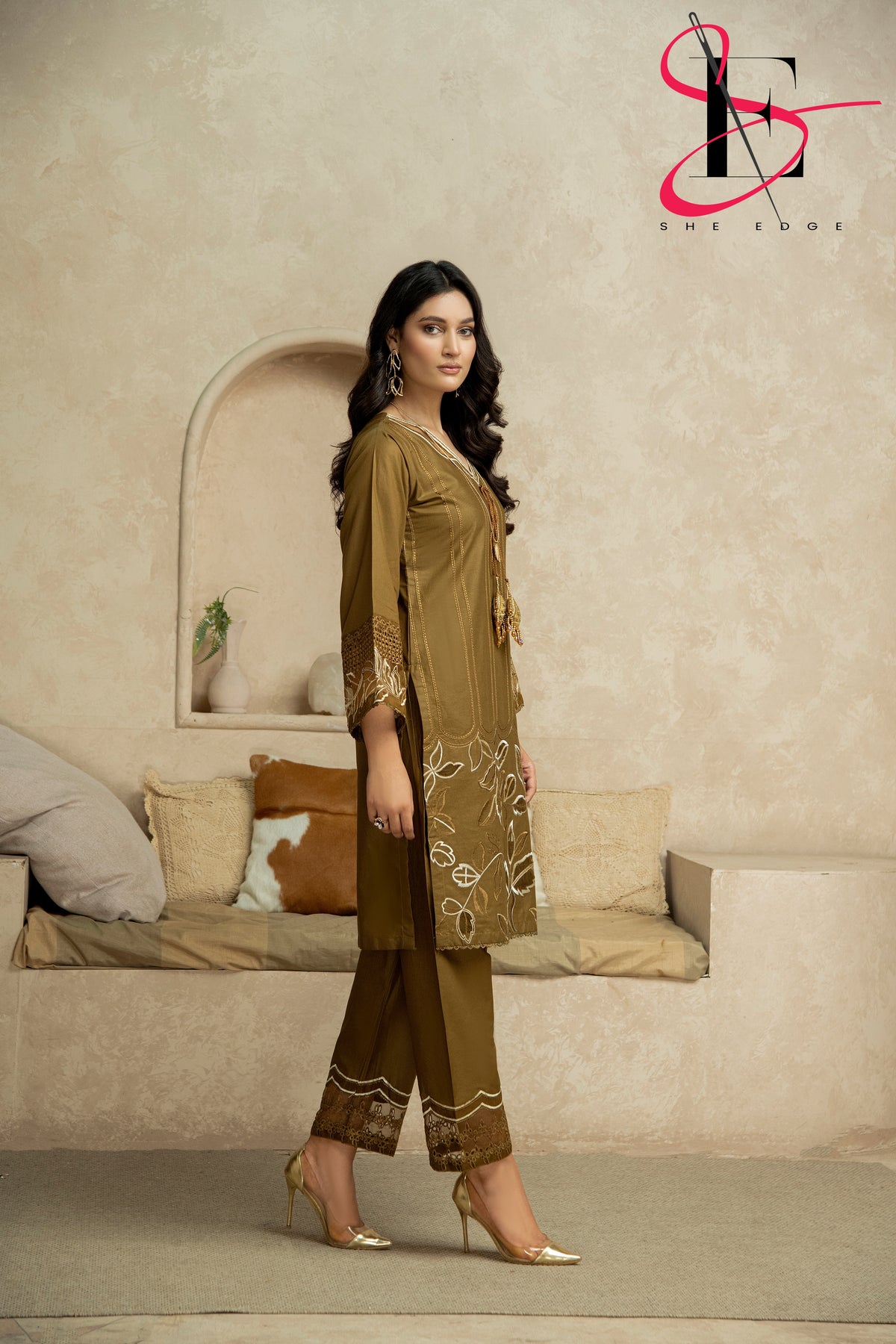 Two Piece Stitched Embroidered Suit -  Winters 2024