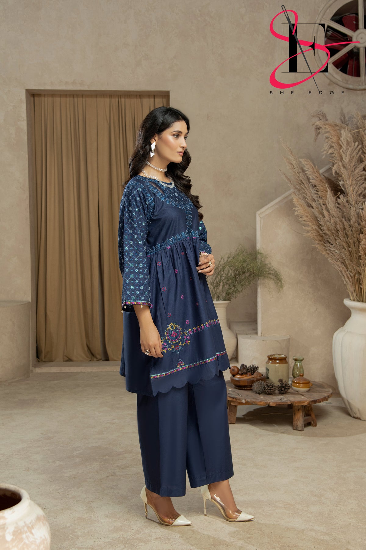 Two Piece Stitched Embroidered Suit -  Winters 2024