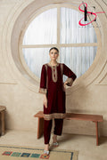 Two Piece Stitched Velvet Suit -  Winters 2024