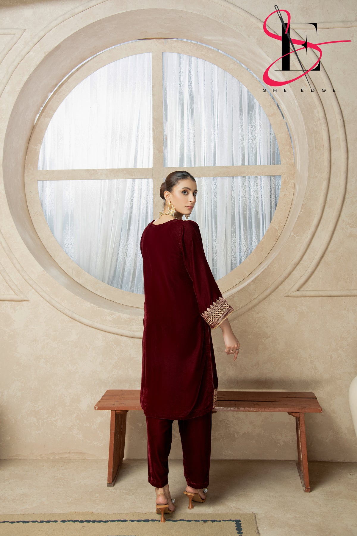 Two Piece Stitched Velvet Suit -  Winters 2024