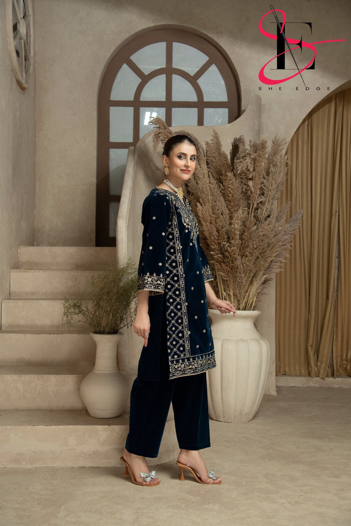 Two Piece Stitched Velvet Suit -  Winters 2024