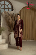 Two Piece Stitched Velvet Suit -  Winters 2024