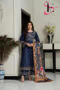 Three Piece Stitched Embroidered Suit - Winters 2024