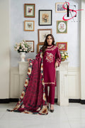 Three Piece Stitched Embroidered Suit - Winters 2024