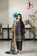Three Piece Stitched Embroidered Suit - Winters 2024