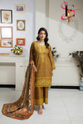 Three Piece Stitched Embroidered Suit - Winters 2024