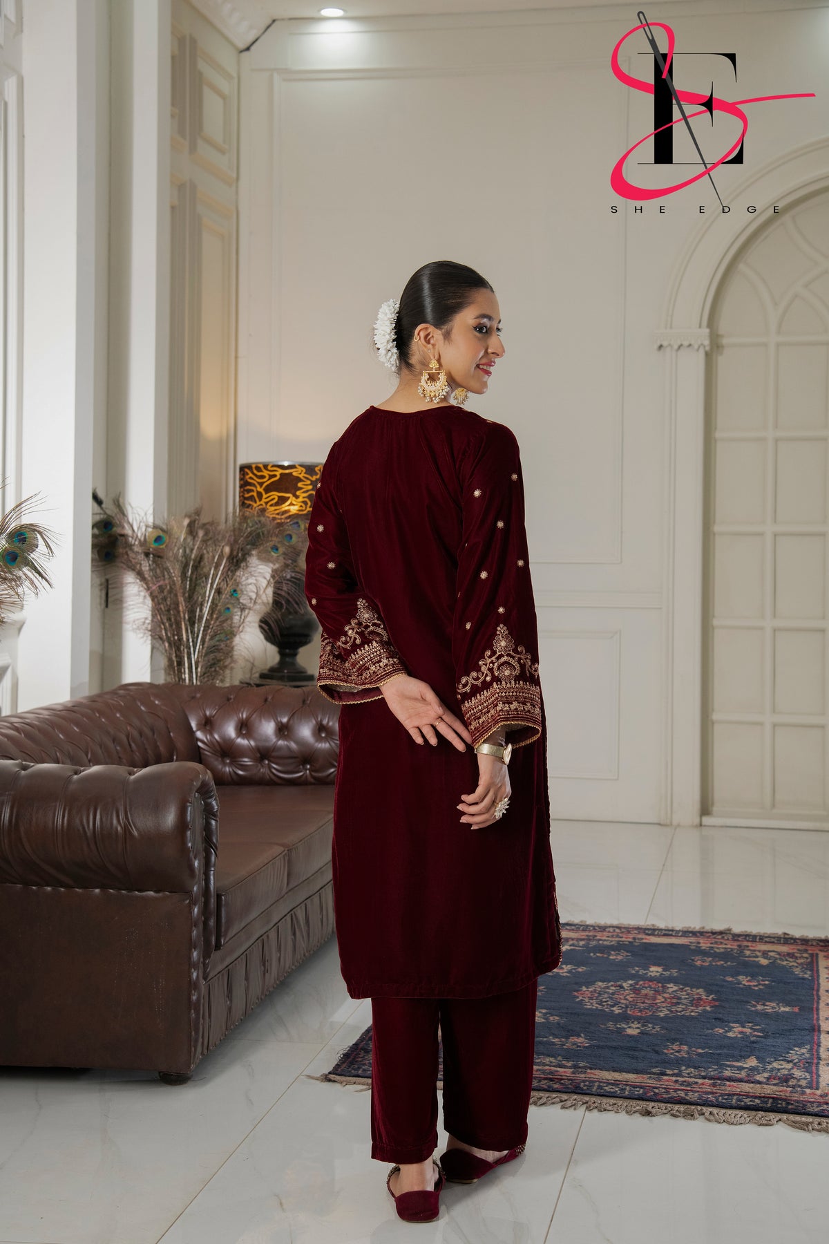 Two Piece Stitched Velvet Suit -  Winters 2024