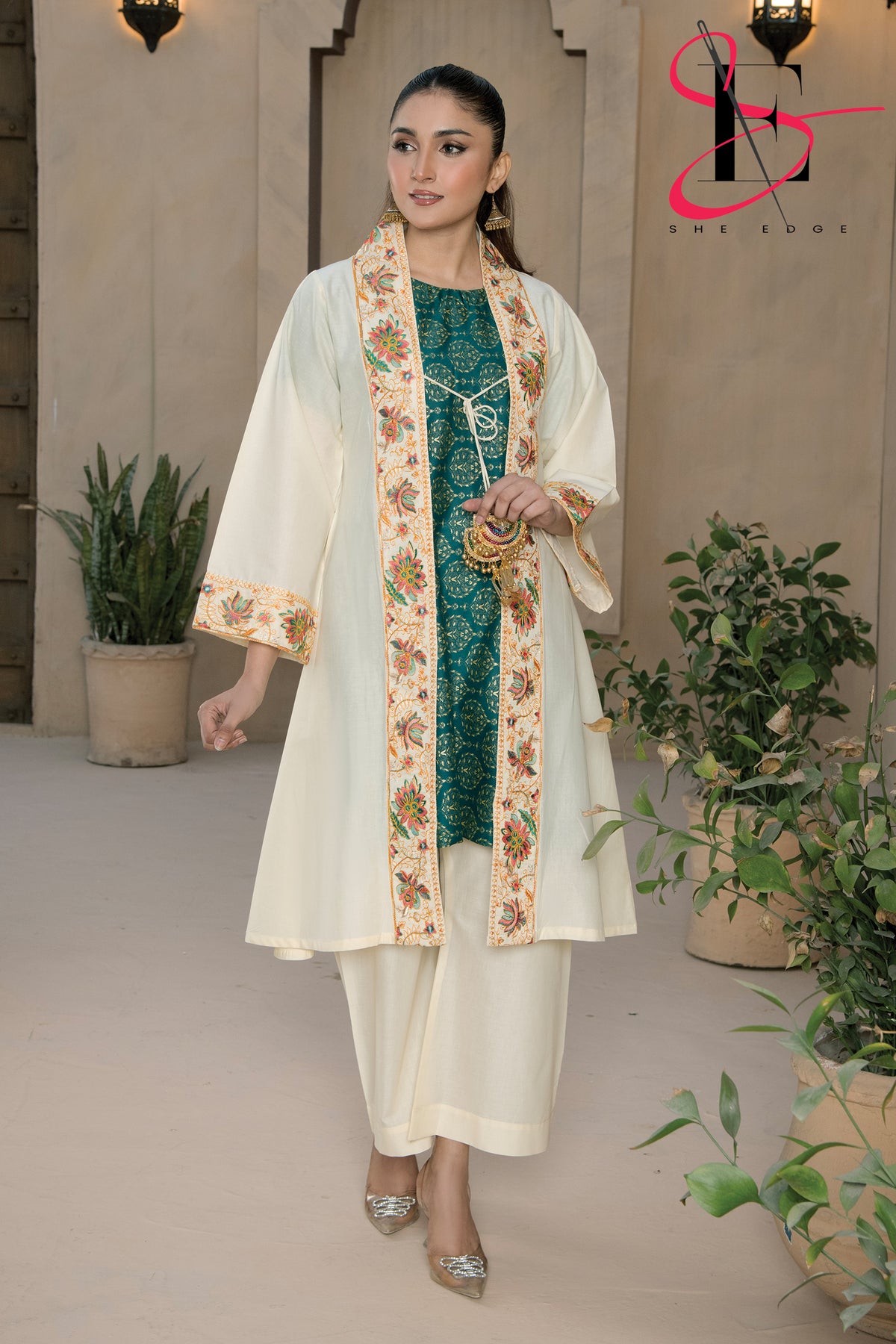 Two Piece Stitched Embroidered Suit -  Summers 2024