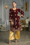 Two Piece Embroidered Velvet Suit - Winters 2023