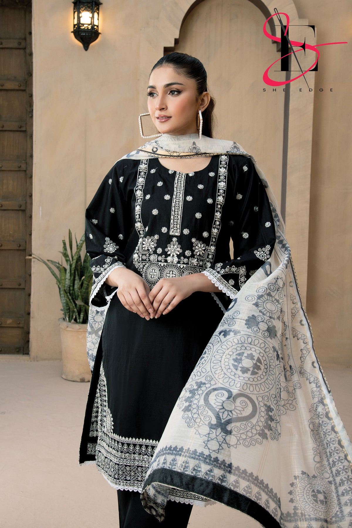 Three Piece Stitched Embroidered Suit -  Summers 2024