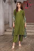 Three Piece Stitched Embroidered Suit -  Summers 2024