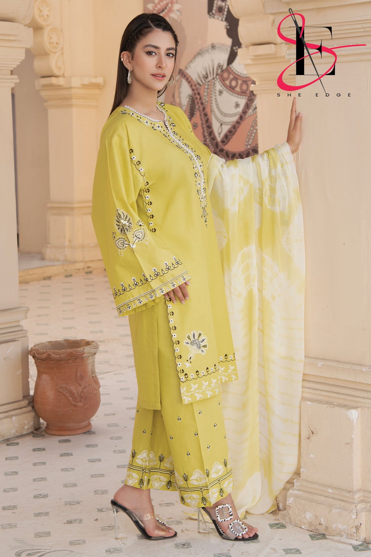 Three Piece Stitched Embroidered Suit -  Summers 2024