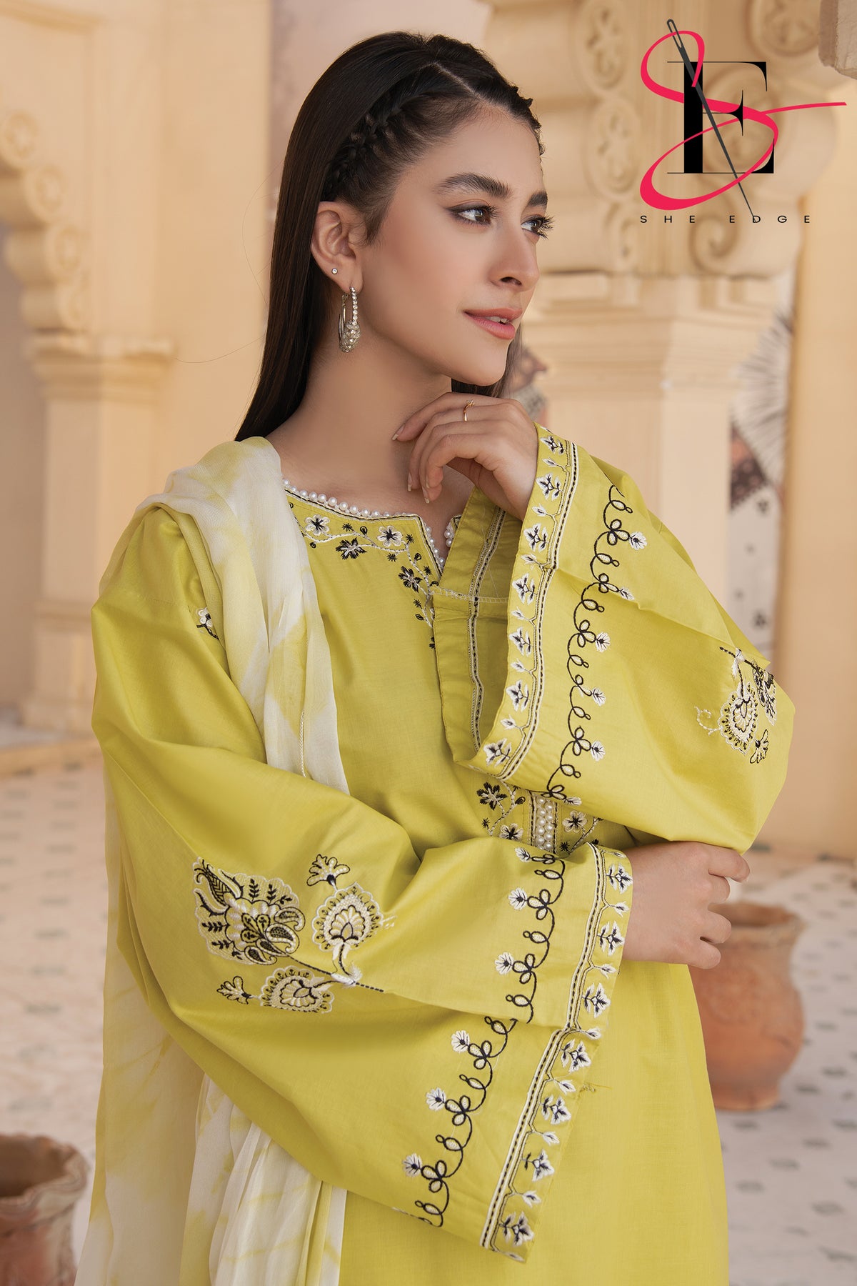 Three Piece Stitched Embroidered Suit -  Summers 2024