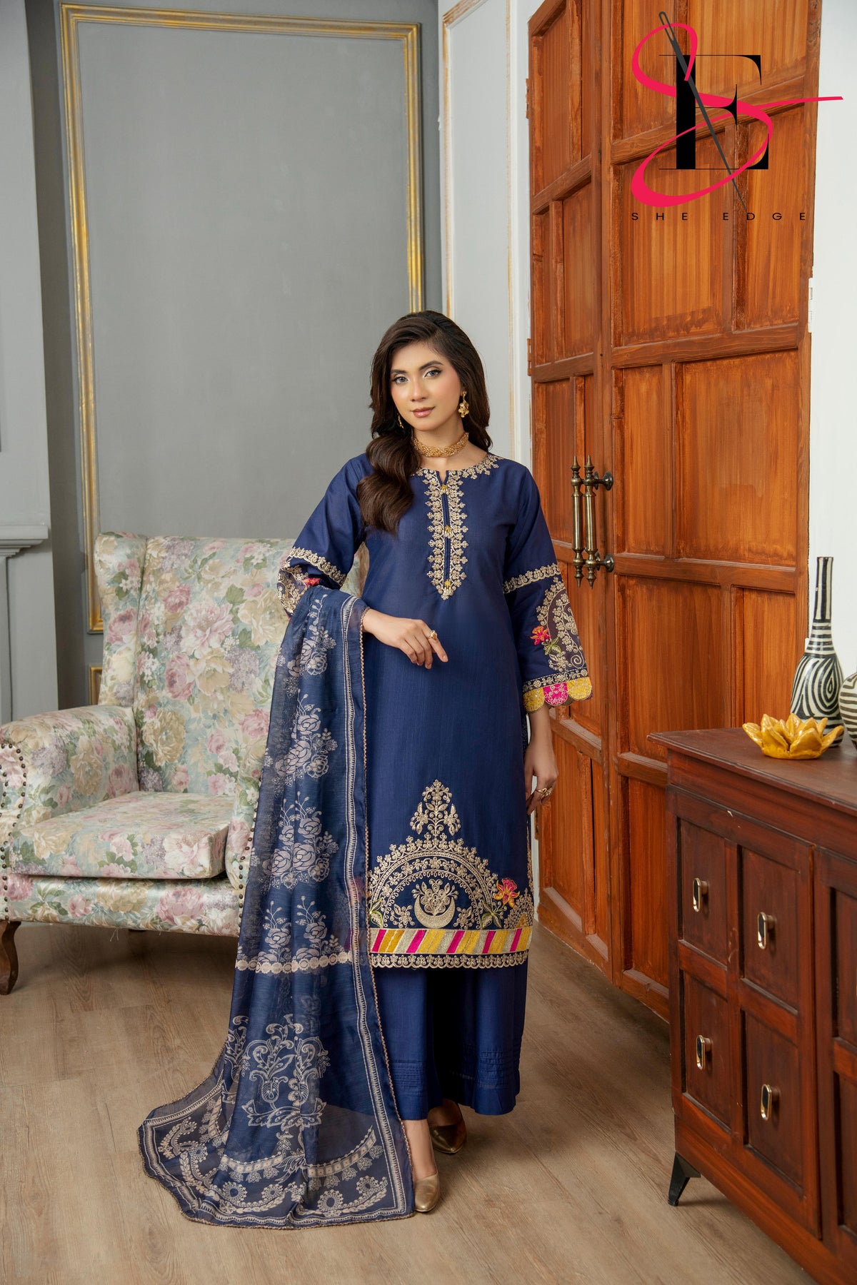 Three Piece Festive Stiched Embroidered Suit - Summers 2025