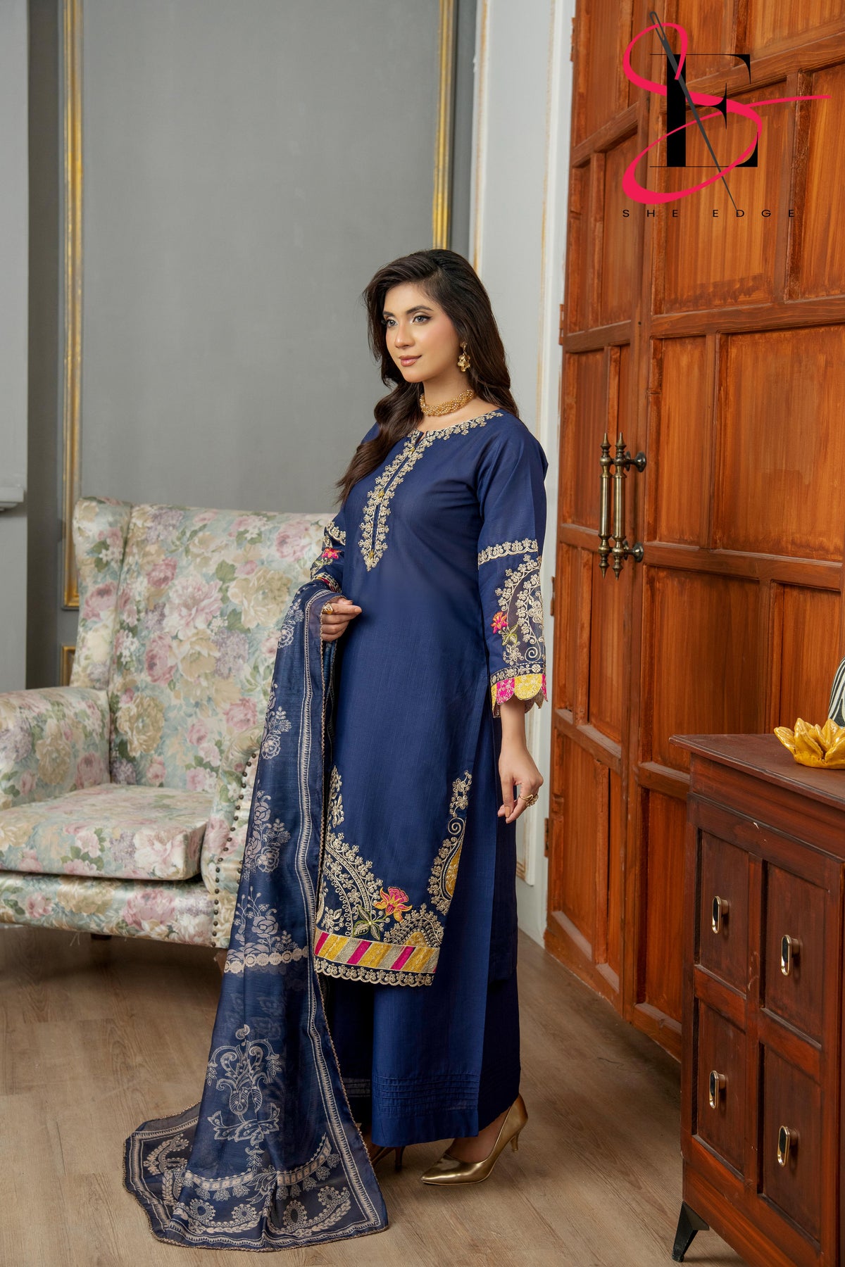 Three Piece Festive Stiched Embroidered Suit - Summers 2025