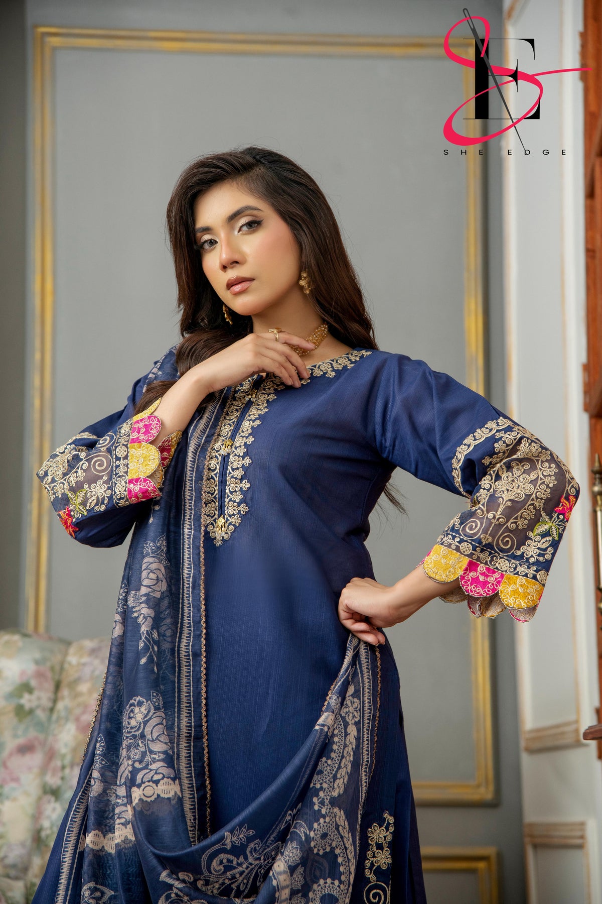Three Piece Festive Stiched Embroidered Suit - Summers 2025