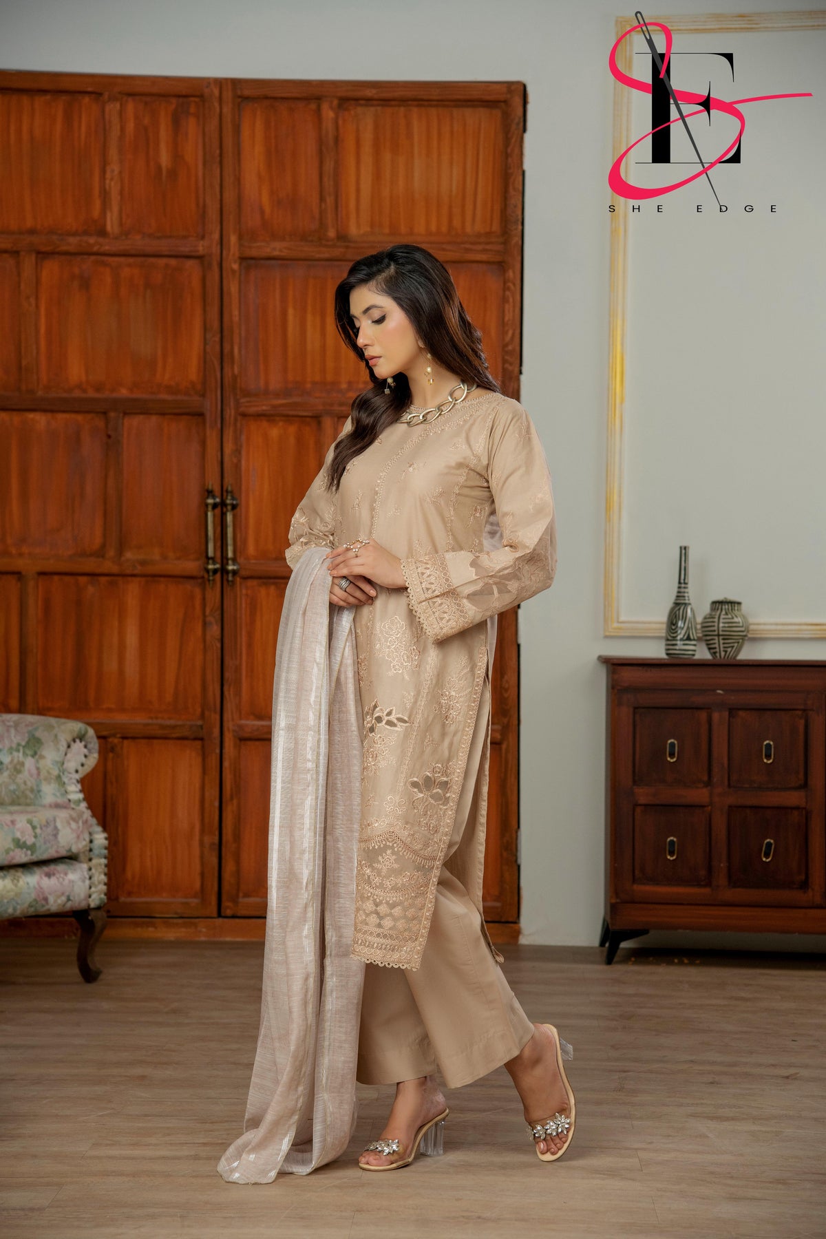 Three Piece Festive Stiched Embroidered Suit - Summers 2025
