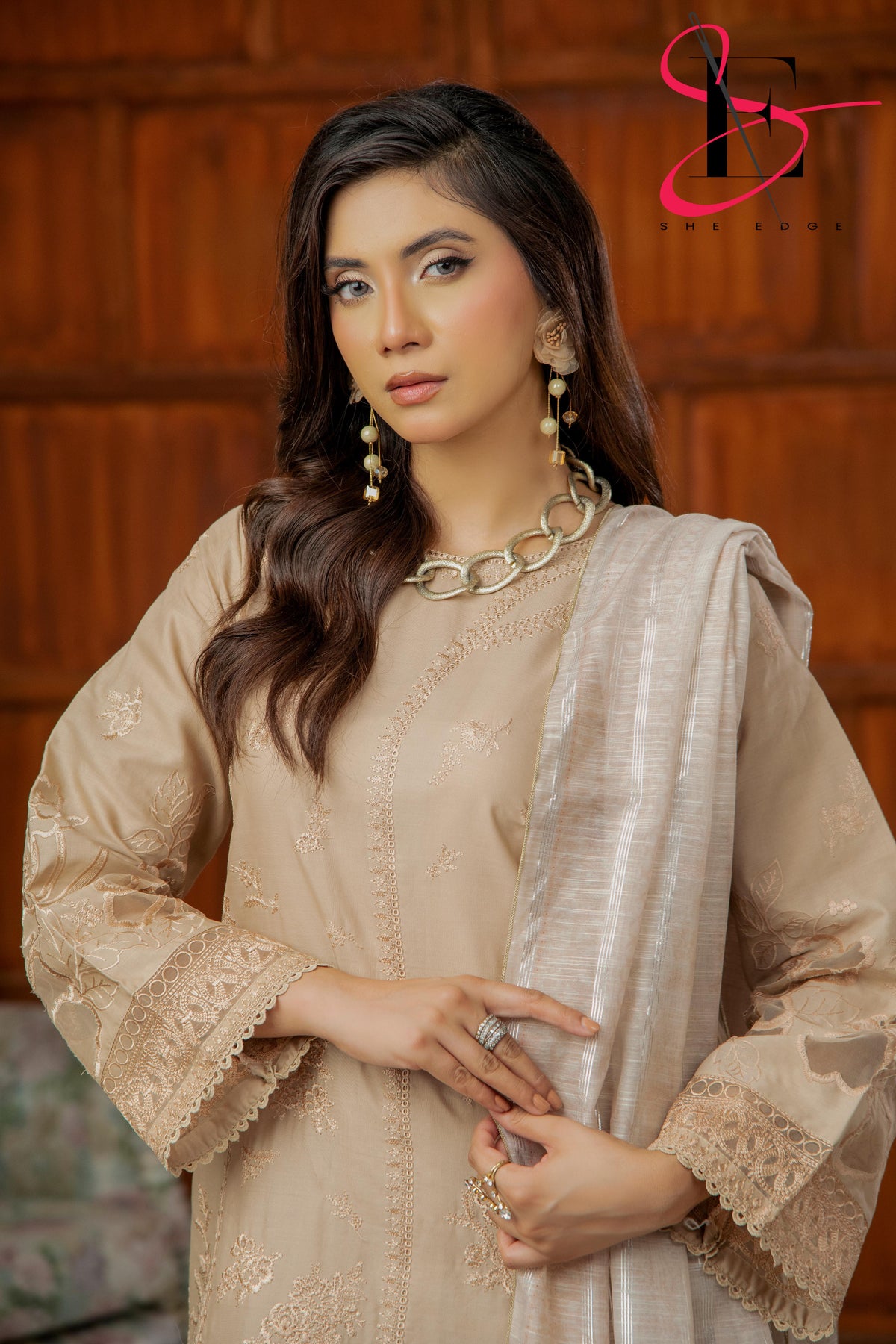 Three Piece Festive Stiched Embroidered Suit - Summers 2025