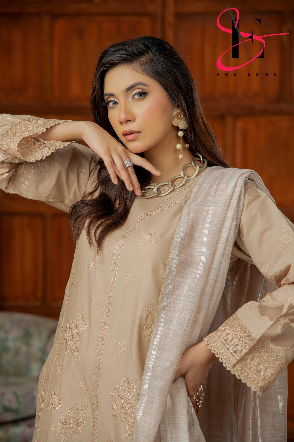 Three Piece Festive Stiched Embroidered Suit - Summers 2025