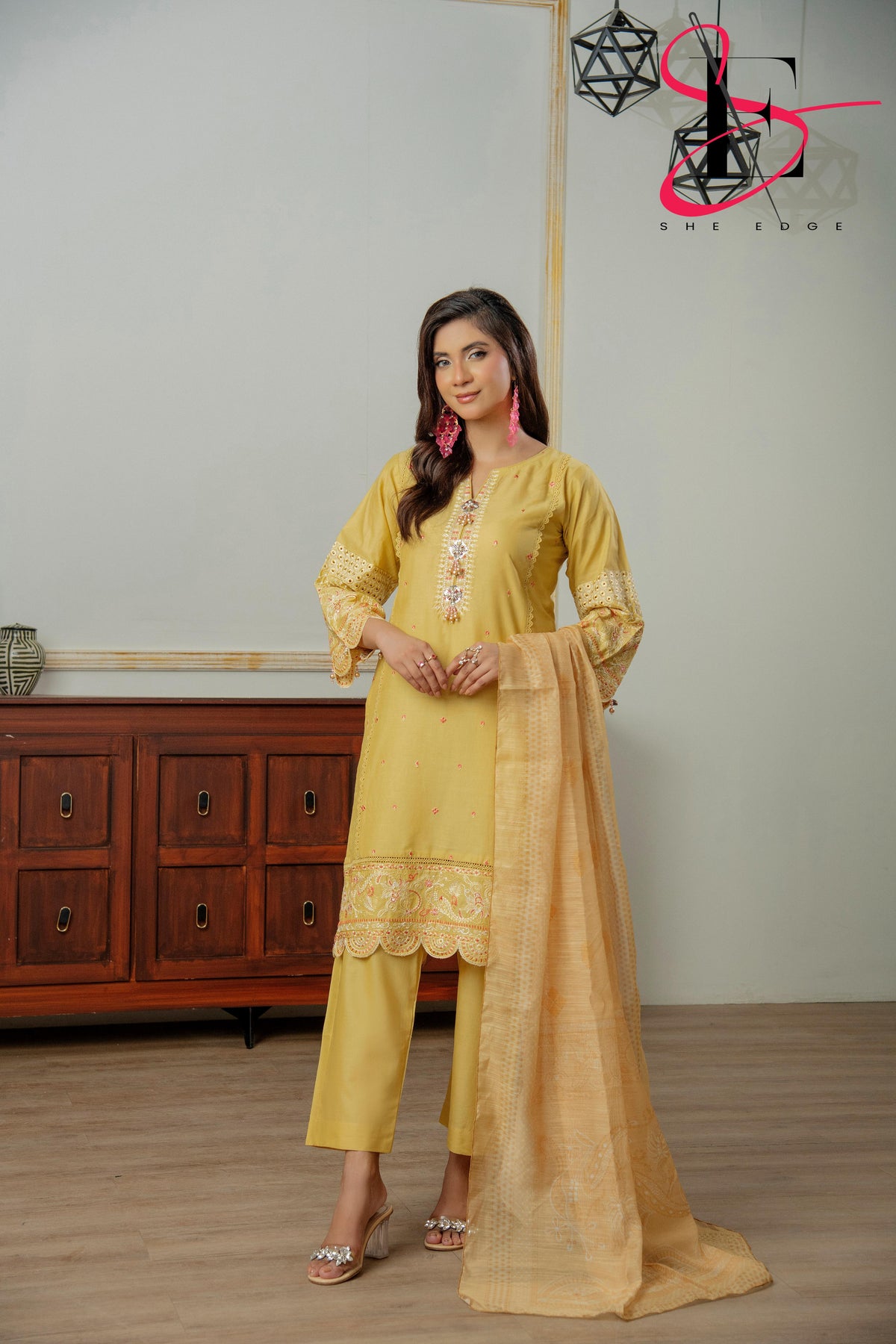 Three Piece Festive Stiched Embroidered Suit - Summers 2025
