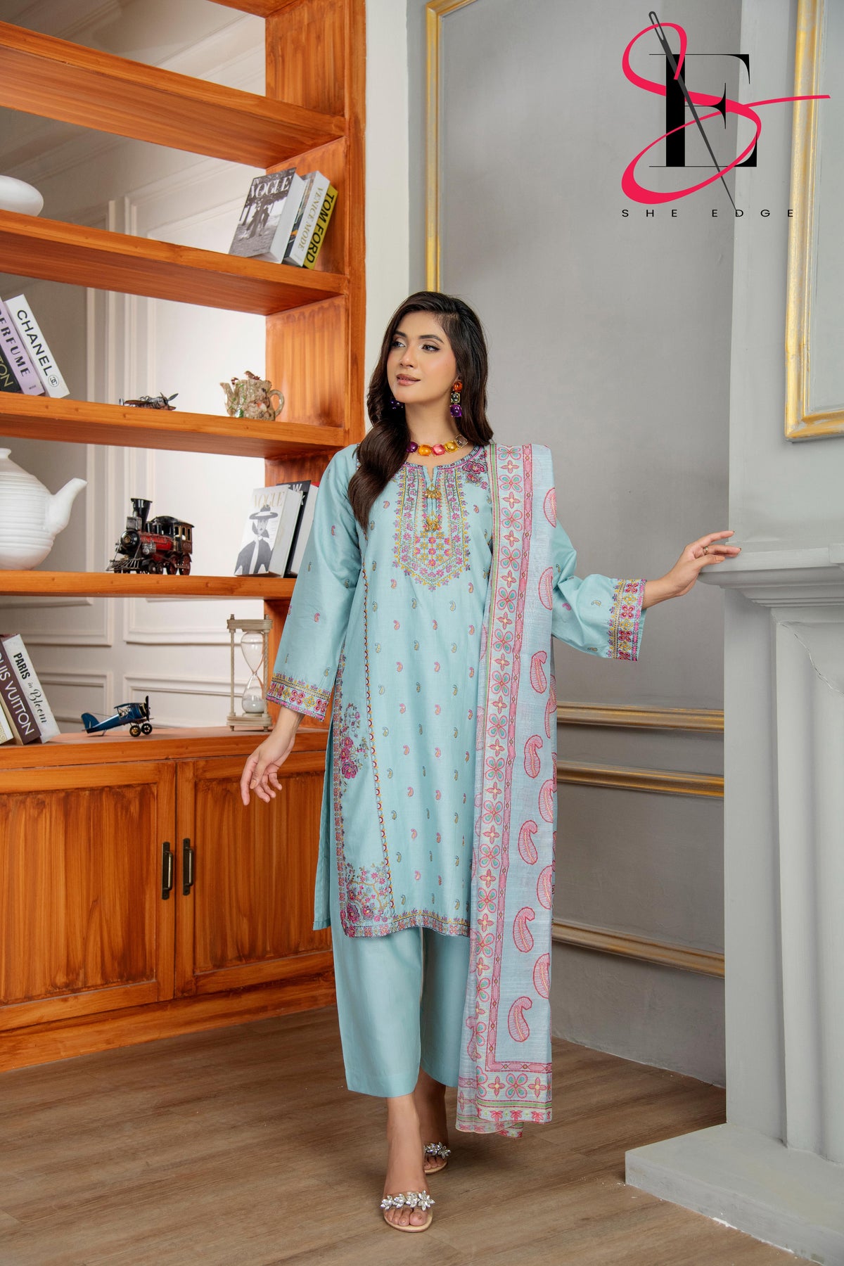 Three Piece Festive Stiched Embroidered Suit - Summers 2025