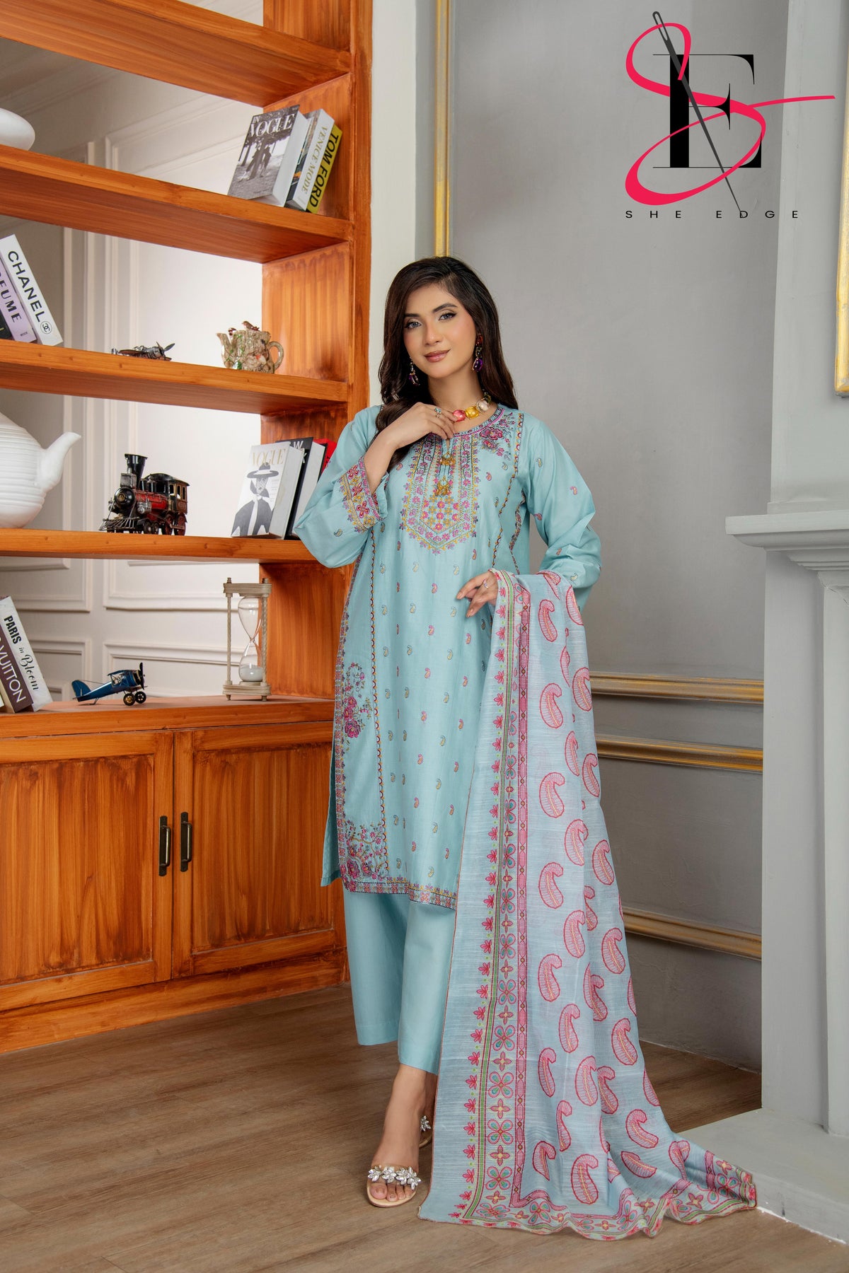 Three Piece Festive Stiched Embroidered Suit - Summers 2025