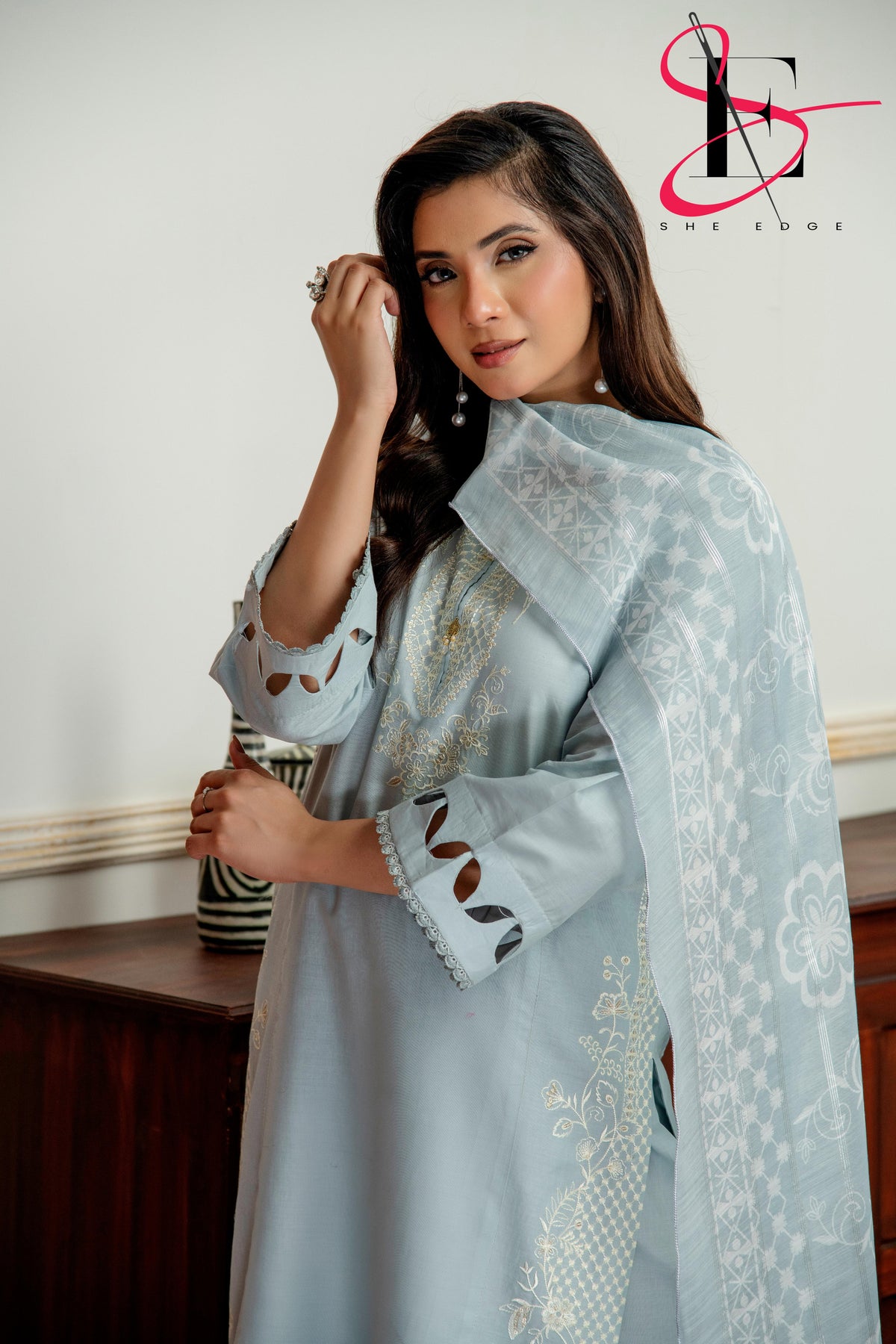 Three Piece Festive Stiched Embroidered Suit - Summers 2025
