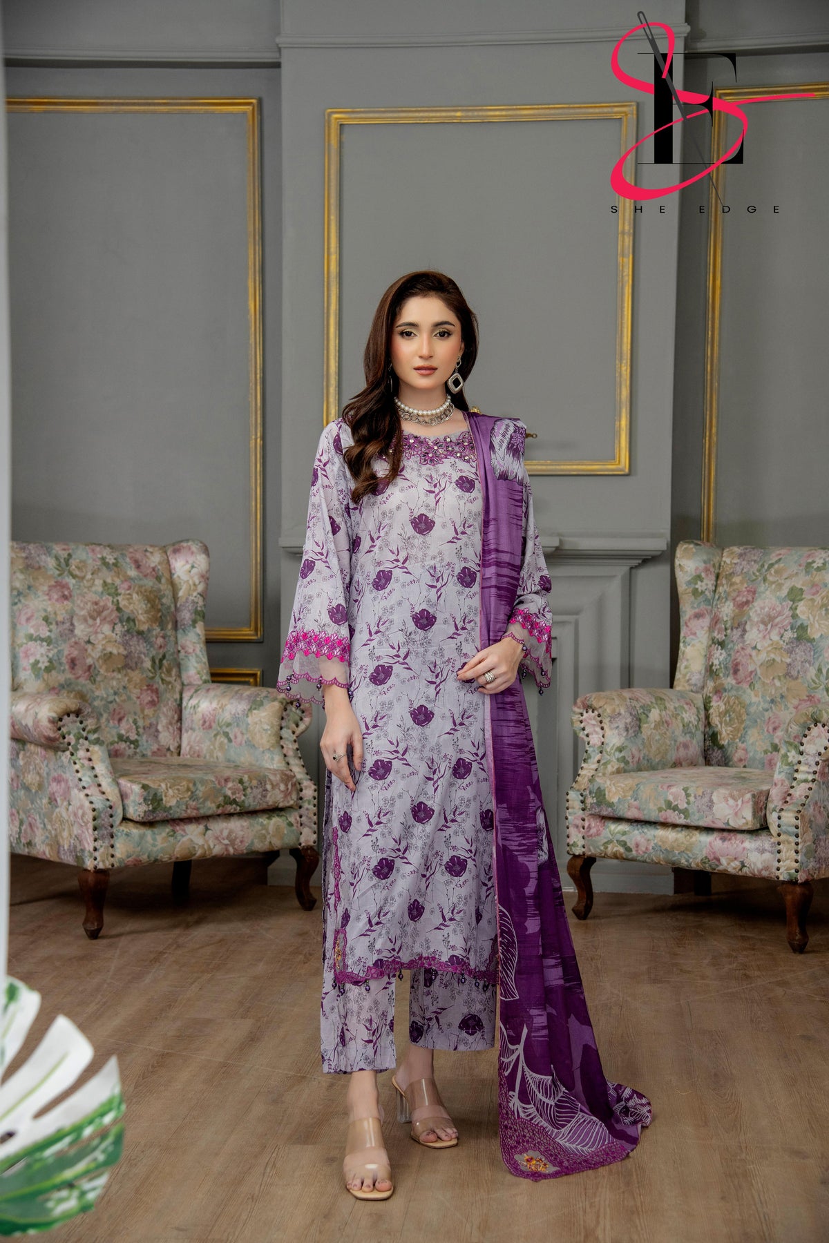 Three Piece Festive Stiched Embroidered Suit - Summers 2025