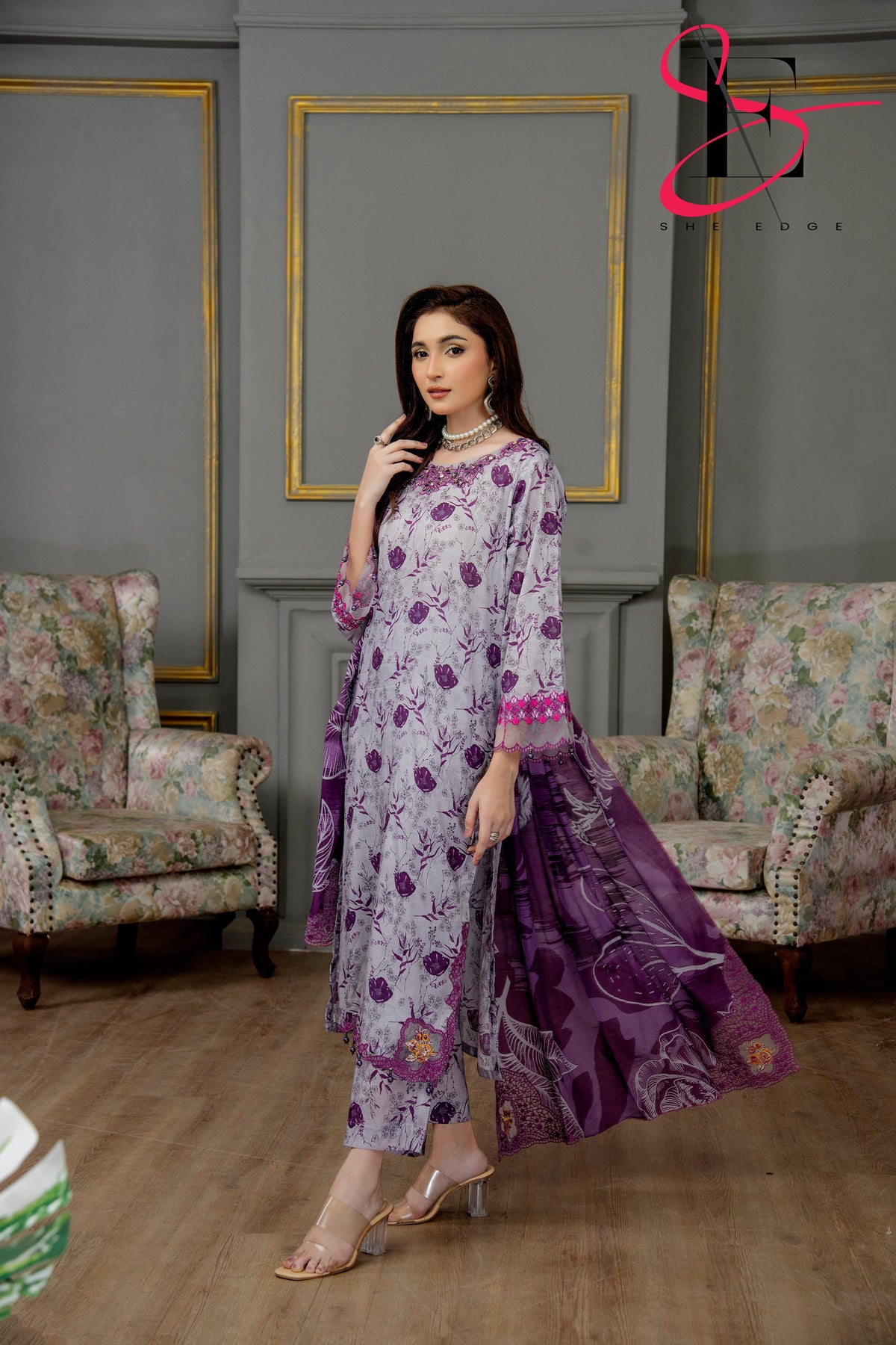 Three Piece Festive Stiched Embroidered Suit - Summers 2025
