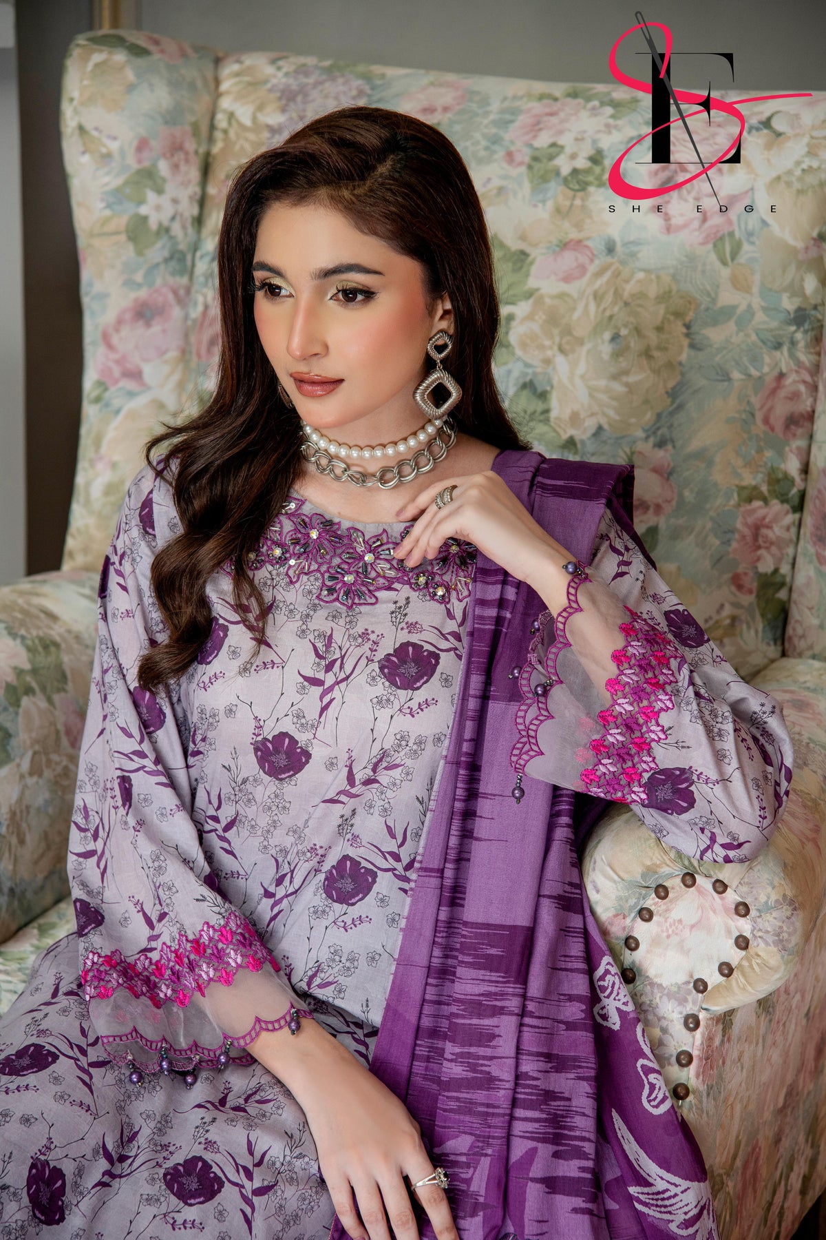 Three Piece Festive Stiched Embroidered Suit - Summers 2025